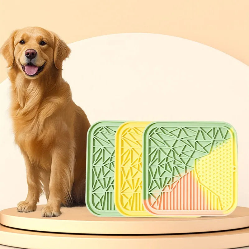 Pet Supplies Silicone Pet Licking Mat Cat Anti-Choking with Slow Food Bowl Puppy Bath Distracted Licking Plate Cutlery