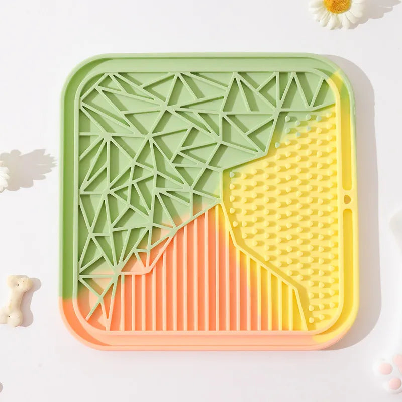 Pet Supplies Silicone Pet Licking Mat Cat Anti-Choking with Slow Food Bowl Puppy Bath Distracted Licking Plate Cutlery
