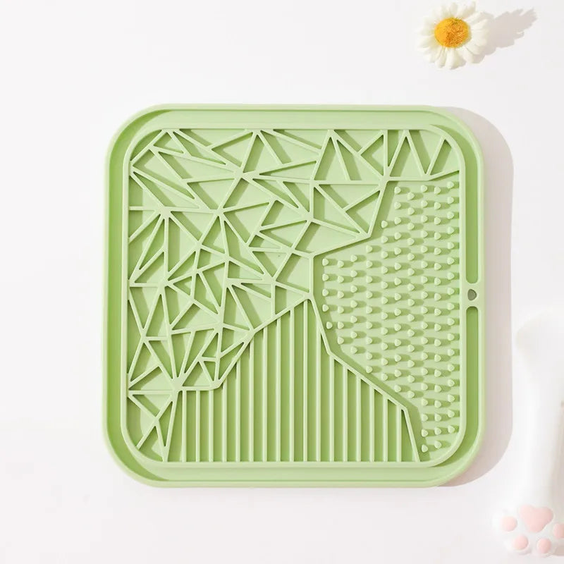 Pet Supplies Silicone Pet Licking Mat Cat Anti-Choking with Slow Food Bowl Puppy Bath Distracted Licking Plate Cutlery