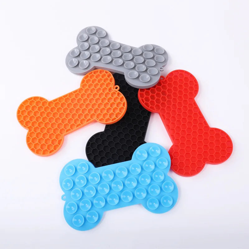 Pet Supplies Silicone Pet Licking Mat Cat Anti-Choking with Slow Food Bowl Puppy Bath Distracted Licking Plate Cutlery